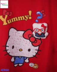 Áo thun đỏ Yummy Kitty bông