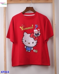 Áo thun đỏ Yummy Kitty bông