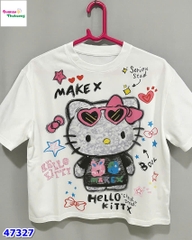 Áo thun trắng Kitty đeo kính