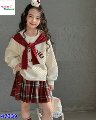 Set QC kem MiuMiu chân váy caro đỏ
