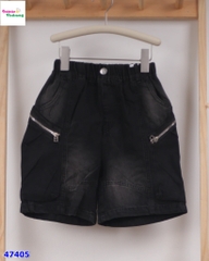 Short jean XSD đen túi chéo