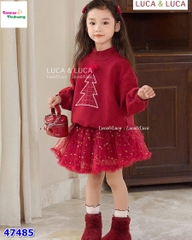 Set váy Luca đỏ cây thông Noel