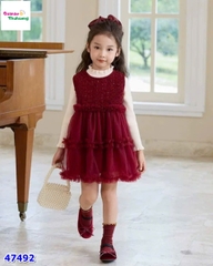 Set đầm đỏ đính cườm