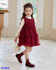 Set đầm đỏ đính cườm