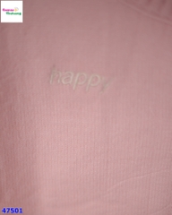 Set áo len hồng Happy , chân váy caro hồng