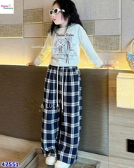Set Luca xám in mèo, quần caro