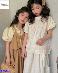 Set váy trắng tay bồng