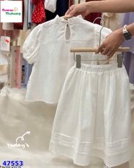 Set váy trắng tay bồng