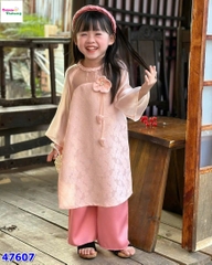 Áo dài Cúc Chi hồng thêu hoa