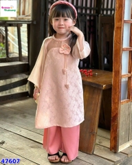 Áo dài Cúc Chi hồng thêu hoa