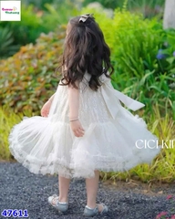 Đầm tiệc Cici màu kem đính cườm