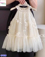 Đầm tiệc Cici màu kem thêu hoa