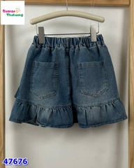 Chân váy xanh jean bèo lệch