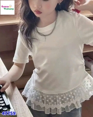 Áo trắng phối ren