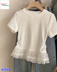 Áo trắng phối ren
