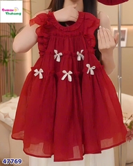 Đầm Sofia đỏ đính nơ
