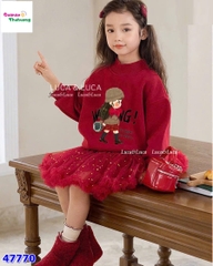 Set váy Luca đỏ cô gái