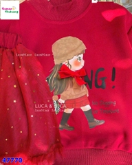 Set váy Luca đỏ cô gái