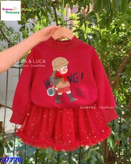 Set váy Luca đỏ cô gái