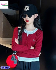 Áo tay dài đỏ trắng