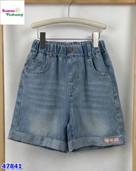Quần short jean logo hồng