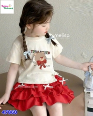 Set váy MLS kem gấu Oh Hello