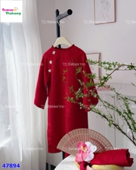 Áo dài Tết Babies Mo đỏ hoa ngọc