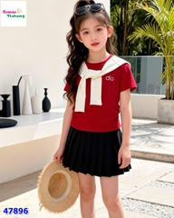 Set váy NYY 3 món áo đỏ Alo, khăn choàng