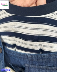 Set yếm jean, áo sọc đen GRWM