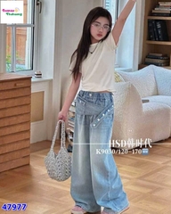 Quần jean HSD xanh + thắt lưng