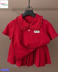 Set váy áo polo đỏ MinMin