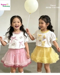 Set váy tutu hồng, áo trắng Kitty