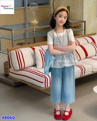 Set áo caro, quần Jean