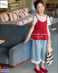 Set áo yếm đỏ, quần Jean