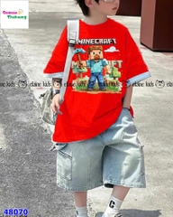 Bộ Elaine đỏ Minecrapt, quần jean xám