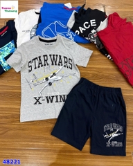 Bộ short thun xám máy bay