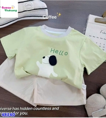 Bộ áo xanh cún Hello