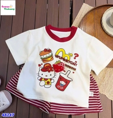 Bộ áo kem Kitty đỏ