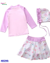 Set áo bơi tím tiên cá đuôi xanh