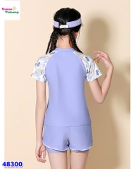 Đồ bơi Ylike tím tay hoa
