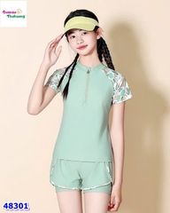 Đồ bơi Ylike xanh tay hoa