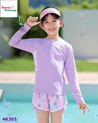 Đồ bơi Ylike tím quần hoa