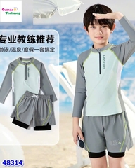 Set bơi Ylike xanh tay xám Leader