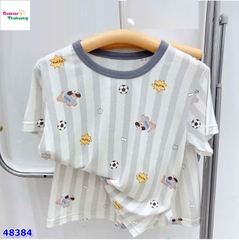 Bộ Tencel sọc xám in cún  Patty