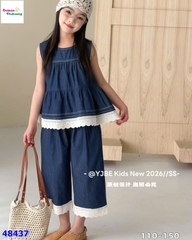 Set áo + quần jean viền trắng