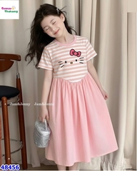 Đầm J&J sọc hồng Kitty