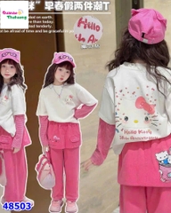 Set áo Kitty, quần váy hồng