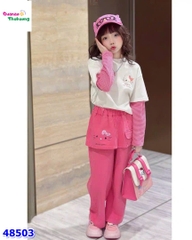 Set áo Kitty, quần váy hồng