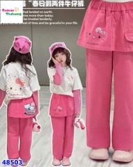 Set áo Kitty, quần váy hồng