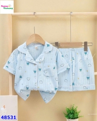 Bộ Pyjama đùi xanh khủng long